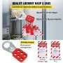 Kit de bloqueo y etiquetado VEVOR con pasadores a prueba de chispas de 6 orificios, mango de nailon y 40 etiquetas de PVC grabables.