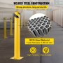 VEVOR Bolardo de Seguridad Metal 106.6CM de Altura Bolardo de Acero Amarillo Tráfico Bolardo de Tubo de Acero para Seguridad del Tráfico