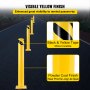 Barrera de acero del tubo amarillo del poste del bolardo del bolardo de la seguridad de VEVOR 48" H 4,5" D