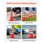 VEVOR Cono de Tráfico 6 Piezas 90 cm Pedestal de Obra de PVC Naranja, Cono de Seguridad con Base Pesada y Collares Reflectantes para Demarcación de Estacionamiento de Emergencia en Estacionamiento