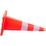 VEVOR Cono de Tráfico 12 Piezas 73 cm Pedestal de Obra de PVC Naranja, Cono de Seguridad con Base Pesada y 2 Collares Reflectantes, para Demarcación de Estacionamiento de Emergencia en Estacionamiento