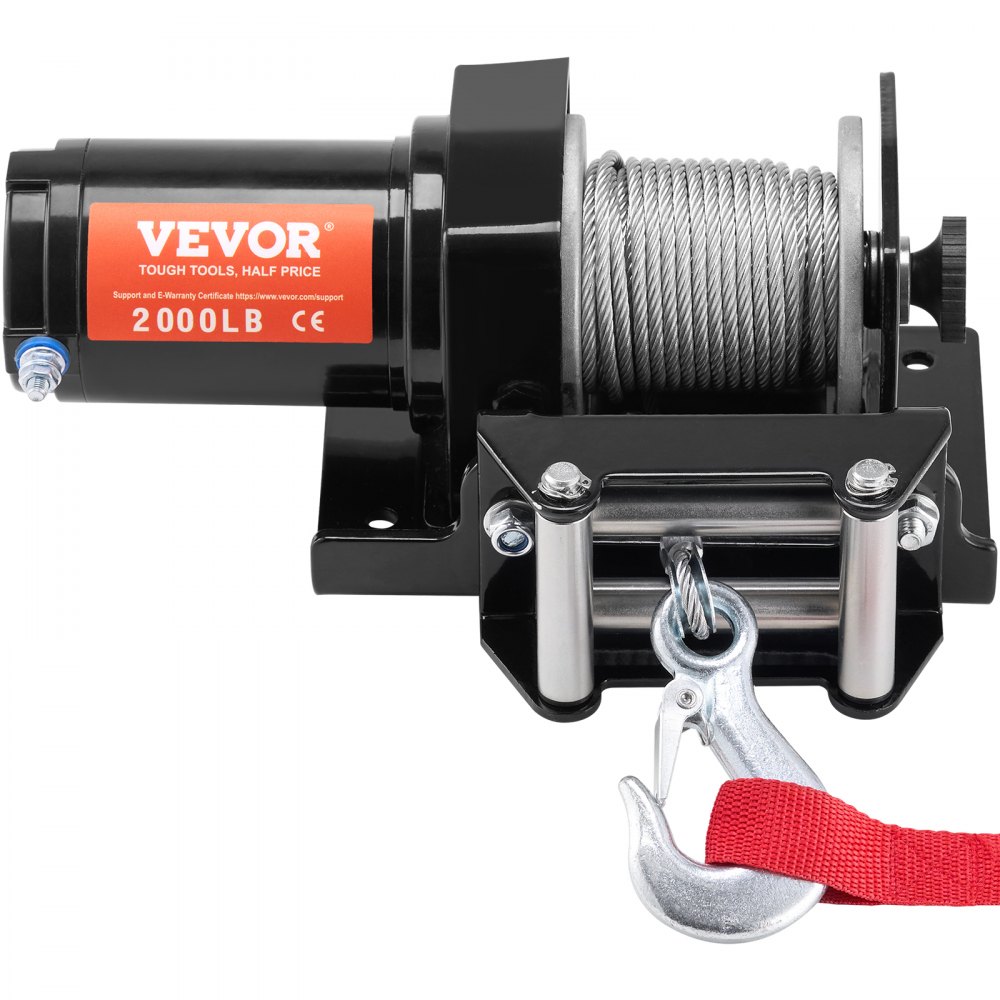 Cabrestante eléctrico VEVOR, capacidad de tracción de línea de 2000 lb, cabrestante ATV/UTV de 12 V CC con cable de acero de 7 hebras de Φ5/32 in x 39 ft, control remoto con cable, resistente al agua IP55 para remolcar UTV ATV todoterreno
