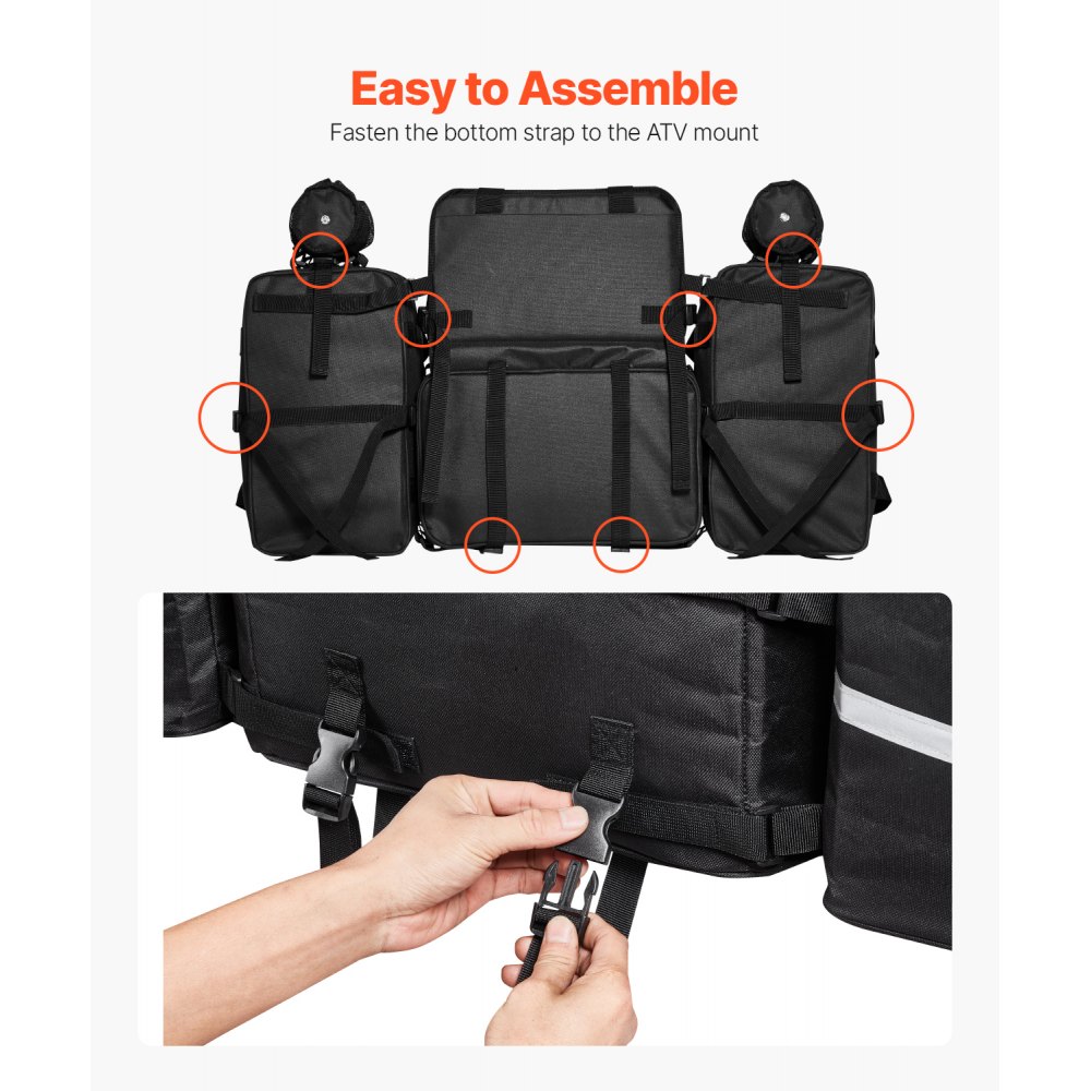 VEVOR Bolsa de Almacenamiento Trasera para ATV 54 L con Bolsa Térmica de 16 L para Portaequipajes Trasero de Tela Oxford 600 D Compatible con la Mayoría de ATV con Portaequipajes Trasero, ATV, UTV