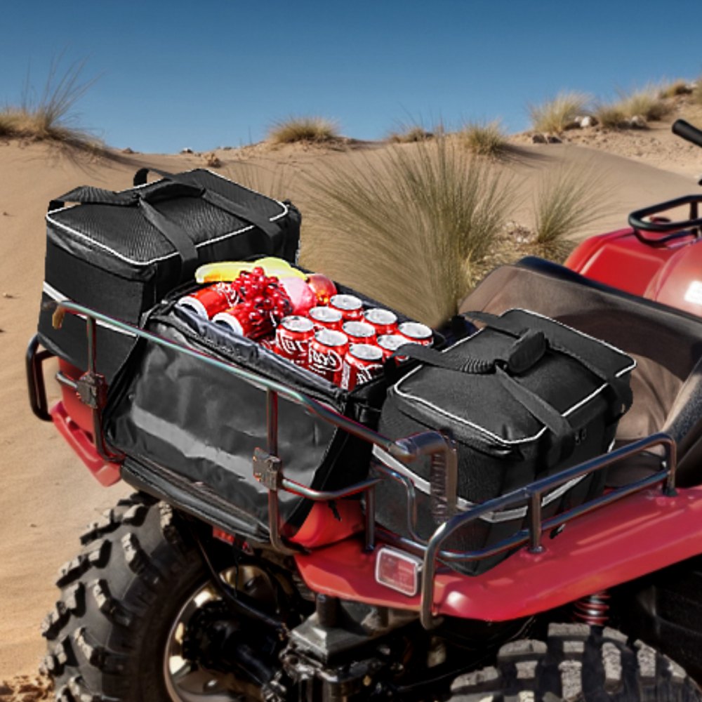 VEVOR Bolsa de Almacenamiento Trasera para ATV 54 L con Bolsa Térmica de 16 L para Portaequipajes Trasero de Tela Oxford 600 D Compatible con la Mayoría de ATV con Portaequipajes Trasero, ATV, UTV