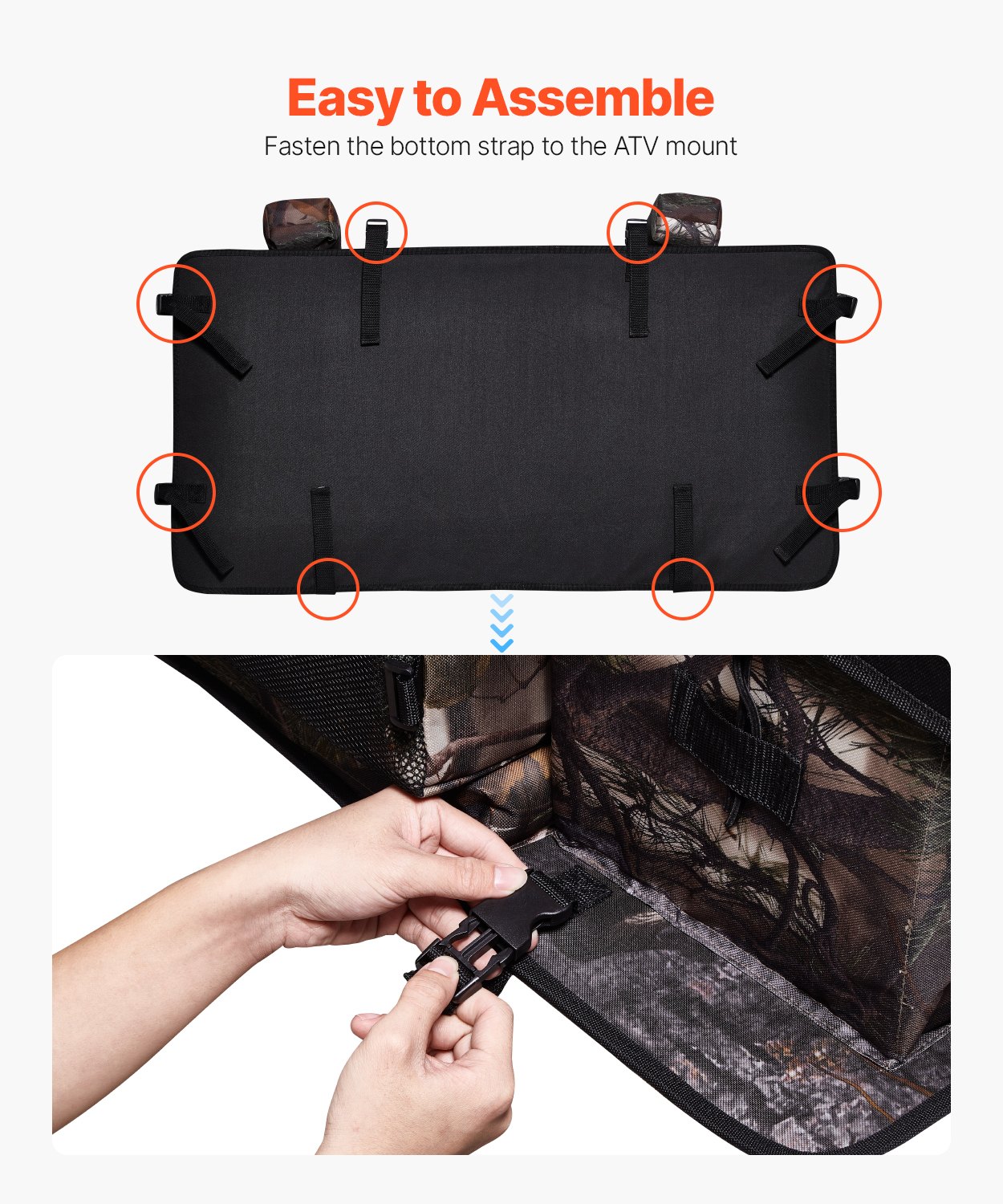 VEVOR Bolsa de Almacenamiento Trasera, 68 L, con Cojín de Esponja para Asiento y Portabotellas, Tela Oxford 600D, con Portaequipajes Trasero, Compatible con ATV, UTV, Can-Am, 945 x 495 x 345 mm