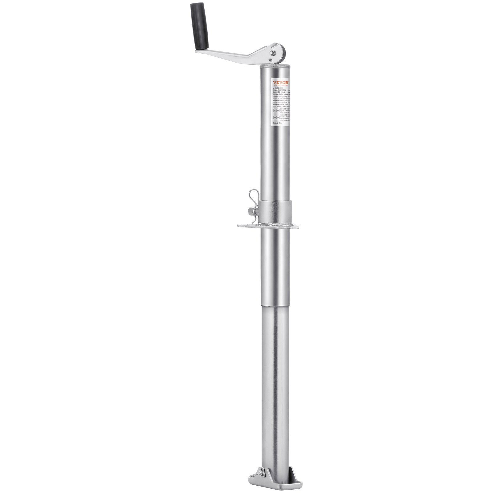 VEVOR A-frame trailer jack, 907 kg dynamic lifting capacity, 360 mm vertical lift, trailer support with handle, travel trailer for motorhome trailers, horse trailers, utility trailers, yacht trailers