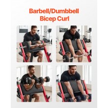 VEVOR Banco de Curl Predicador Máquina de Bíceps Ajustable para Gimnasio en Casa