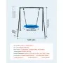 VEVOR Juego de Columpio Infantil Exterior, 180 x 184 x 181 cm, Set de Columpio de Jardín para Niños, Carga de 199,6 kg, con Asiento Nido, Altura Ajustable, Marco de Acero, para Terraza Patio, Negro