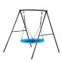 VEVOR Juego de Columpio Infantil Exterior, 180 x 184 x 181 cm, Set de Columpio de Jardín para Niños, Carga de 199,6 kg, con Asiento Nido, Altura Ajustable, Marco de Acero, para Terraza Patio, Negro