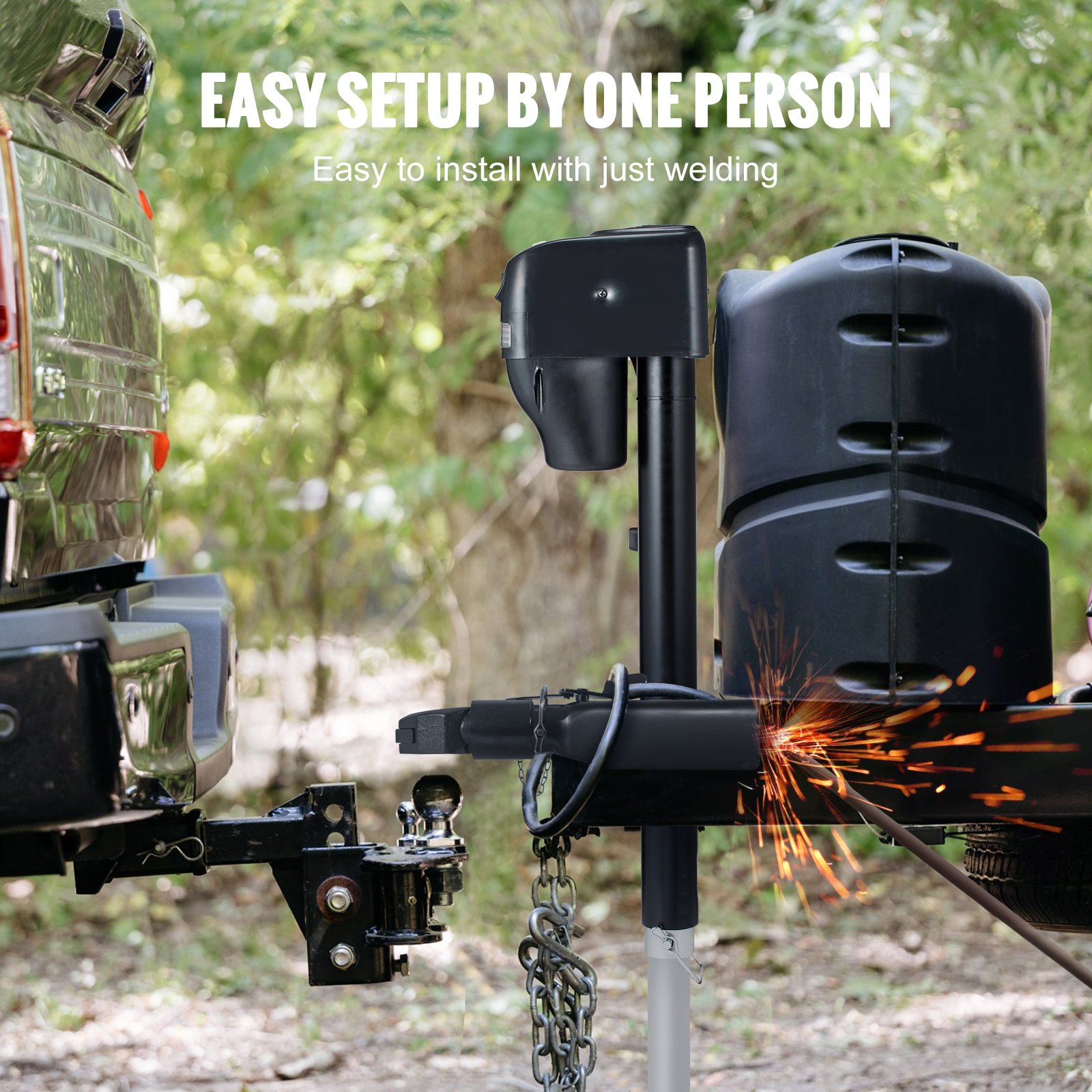 VEVOR Cabezal de Enganche de Remolque para Bola de Enganche 50,8 mm Marco en A Carga de 3175 kg Acoplador de Remolque de Acero Resistente para Autocaravana, Furgoneta, SUV, Superficie de Revestimiento