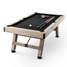 VEVOR Mesa de Billar 213,4x121,5x80,5 cm Kit de Billar Plegable y Portátil Set Completo de Accesorios con Bolas, Tacos, Tizas y Pincel Color Madera con Tela Negra para Sala de Juegos, Hogar, Club, Bar