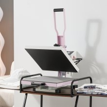 VEVOR Prensa de Calor Deslizable de 380 x 380 mm, Máquina de Sublimación Rosa