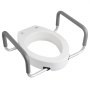 VEVOR Raised Toilet Seat with Arms, 136.1 kg Load Capacity, 88.9 mm Lift Height, Widened Commode Elevated Toilet Seat Riser with Padded Handles for Seniors, Elderly, Handicap, Disabled, and Adults