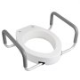 VEVOR Raised Toilet Seat with Arms, 136.1 kg Load Capacity, 88.9 mm Lift Height, Widened Commode Elevated Toilet Seat Riser with Padded Handles for Seniors, Elderly, Handicap, Disabled, and Adults