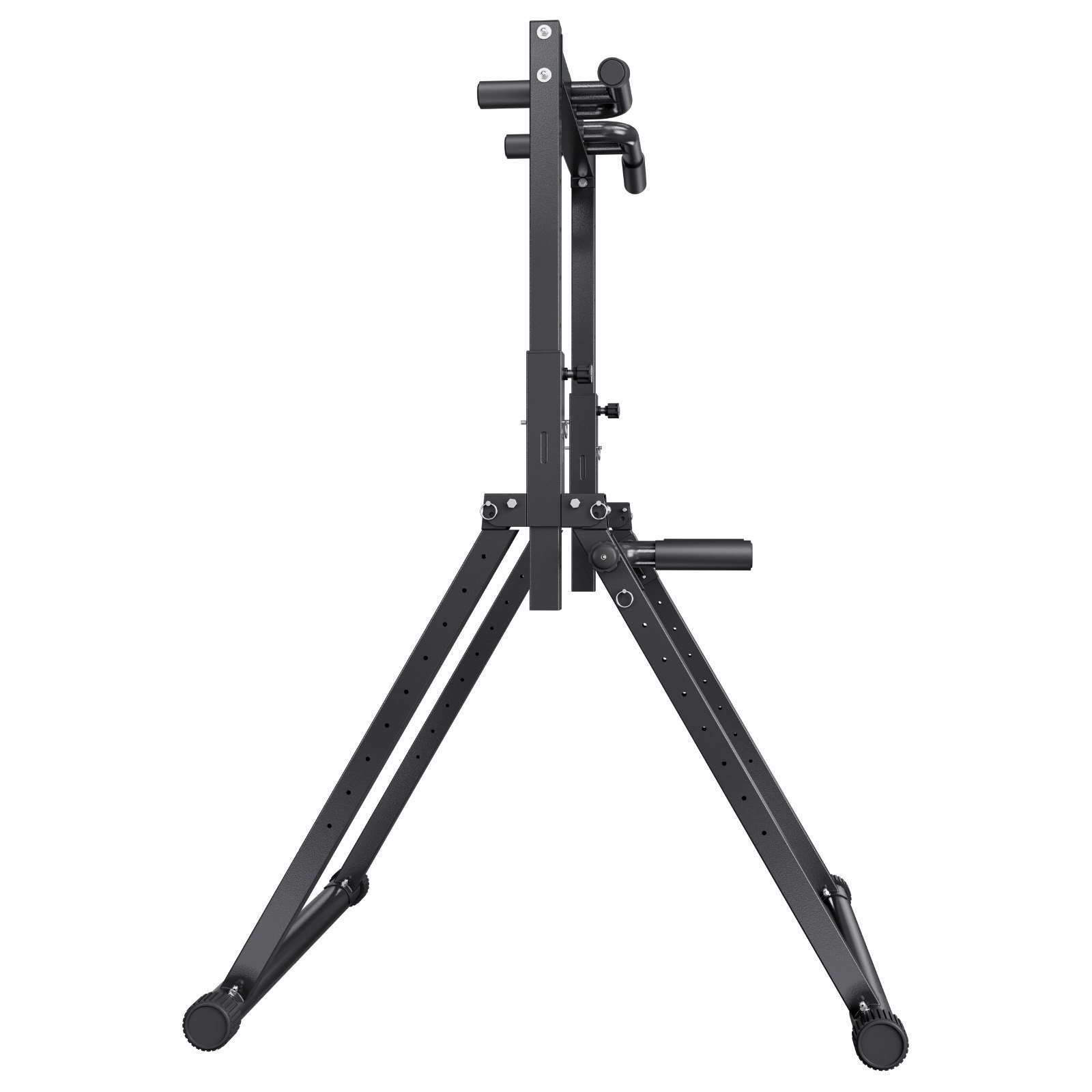 VEVOR Barra de Dominadas/Estación de Fondos Plegable, Carga de 150 kg, Estructura Triangular y Tubo de Acero Robusto, 9 Posiciones, para Entrenamiento de Fuerza de Brazos y Espalda, Color Negro