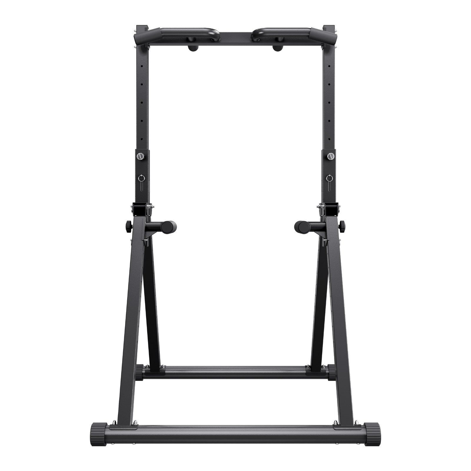 VEVOR Barra de Dominadas/Estación de Fondos Plegable, Carga de 150 kg, Estructura Triangular y Tubo de Acero Robusto, 9 Posiciones, para Entrenamiento de Fuerza de Brazos y Espalda, Color Negro