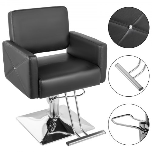 Silla de Peluquero Hidráulica para Peluquería Salón Silla de Cuero PU