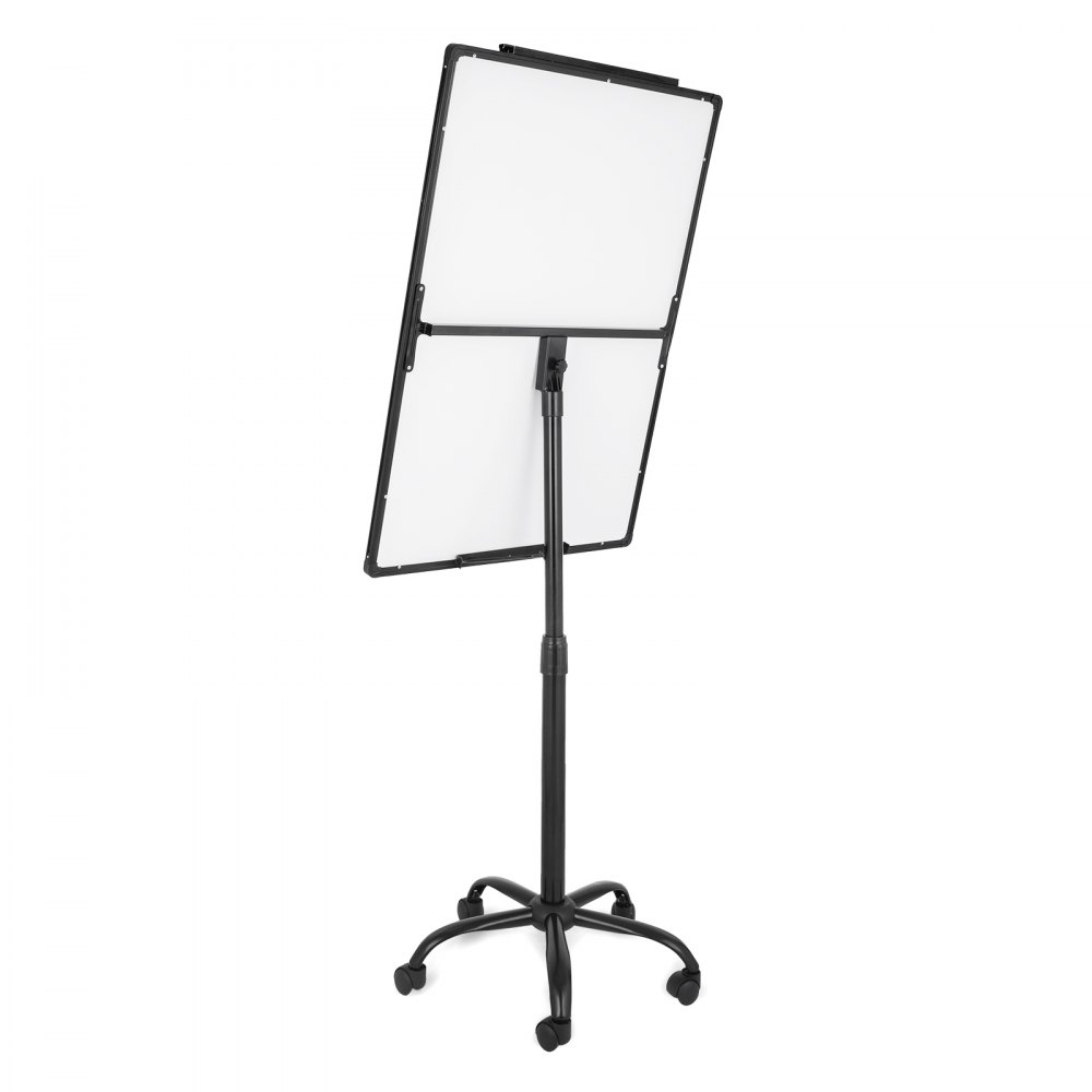 70x100cm Pizarra Magnética Blanca+caballete Marco Aluminio Soporte Móvil