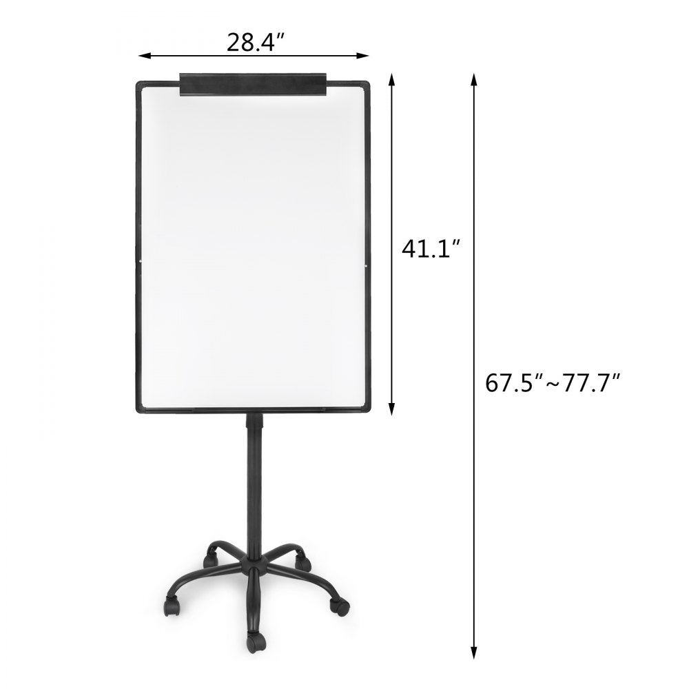 70x100cm Pizarra Magnética Blanca+caballete Marco Aluminio Soporte Móvil
