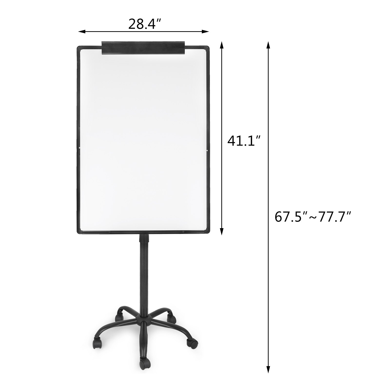 70x100cm Pizarra Magnética Blanca+caballete Marco Aluminio Soporte Móvil