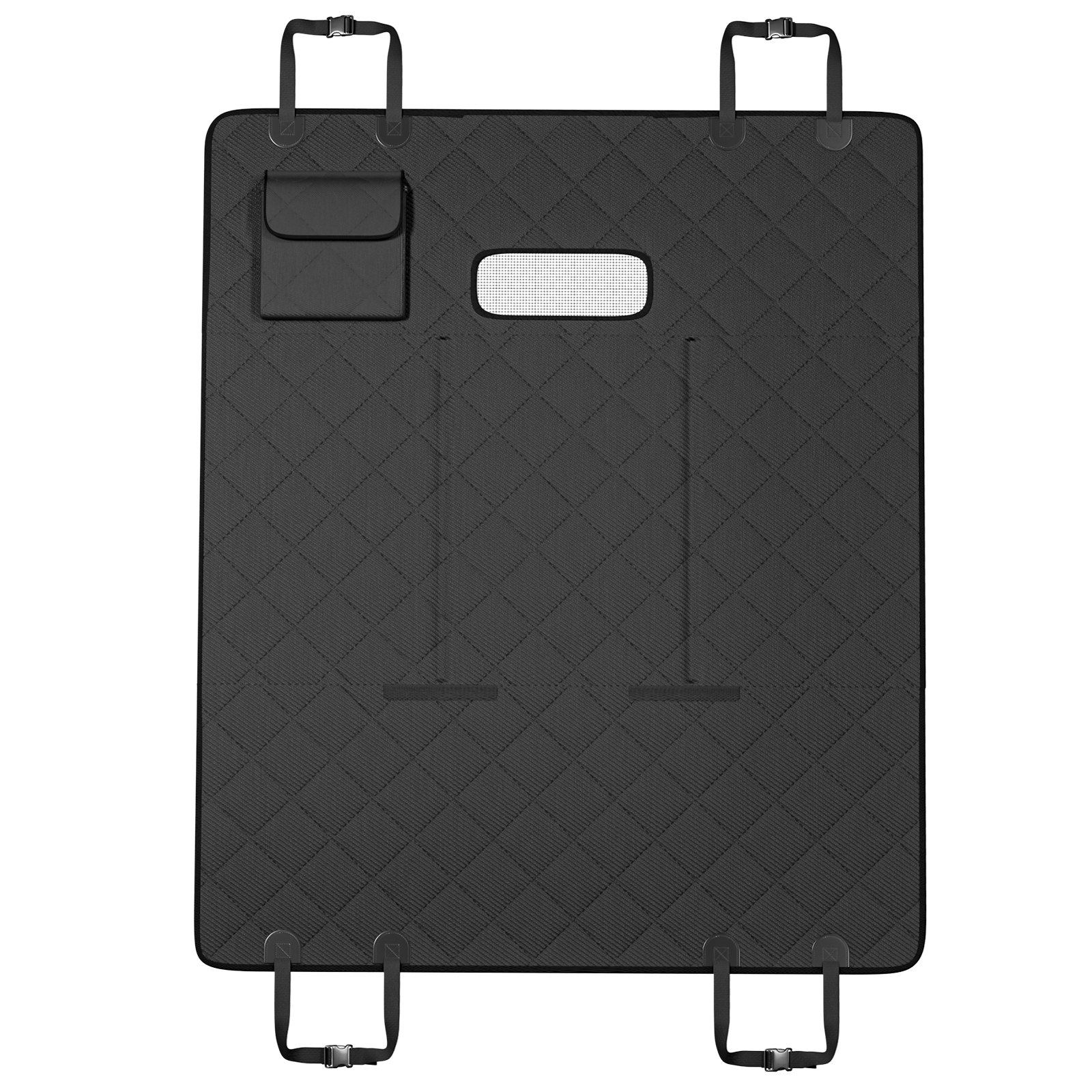 VEVOR Funda Perros Coche 360 x 680 mm Cubierta de Asiento Trasero para Mascota Impermeable 600D Protector de Asiento para Mascotas con Ventana de Malla Visible y Bolsillo de Almacenamiento para SUV