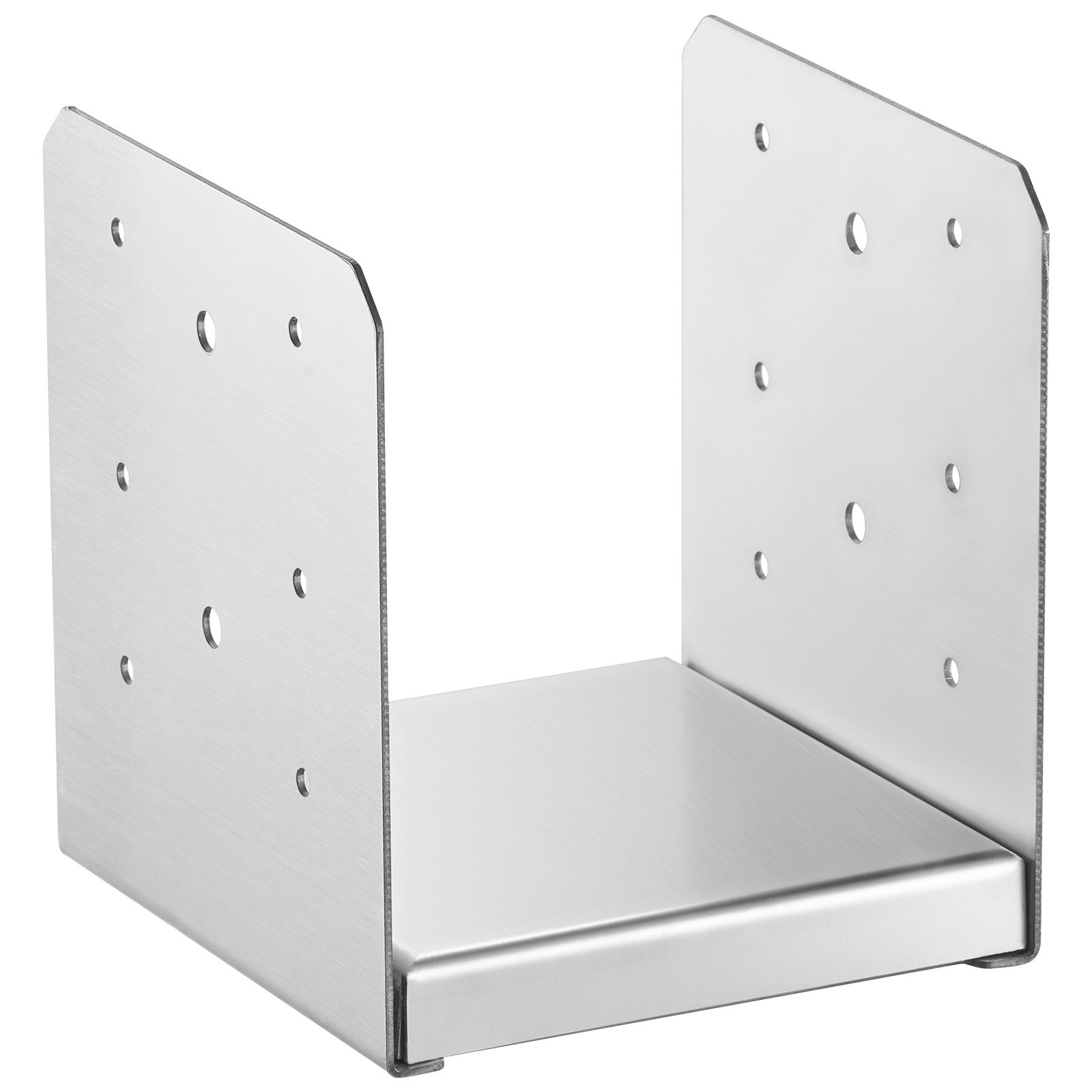VEVOR screw-on sleeve 149 x 143 x 160 mm U-shaped post support made of stainless steel with spray coating. Post shoe with a 23 mm thick cover plate. Ideal for pergolas and veranda railings.