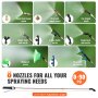 VEVOR Pulverizador Eléctrico de Mochila a Batería Presión Ajustable 0-90 PSI Capacidad de 16 L con 8 Boquillas 2 Varillas Batería de 12 V/8 Ah Uso en Interior y Exterior para Pulverización Limpieza