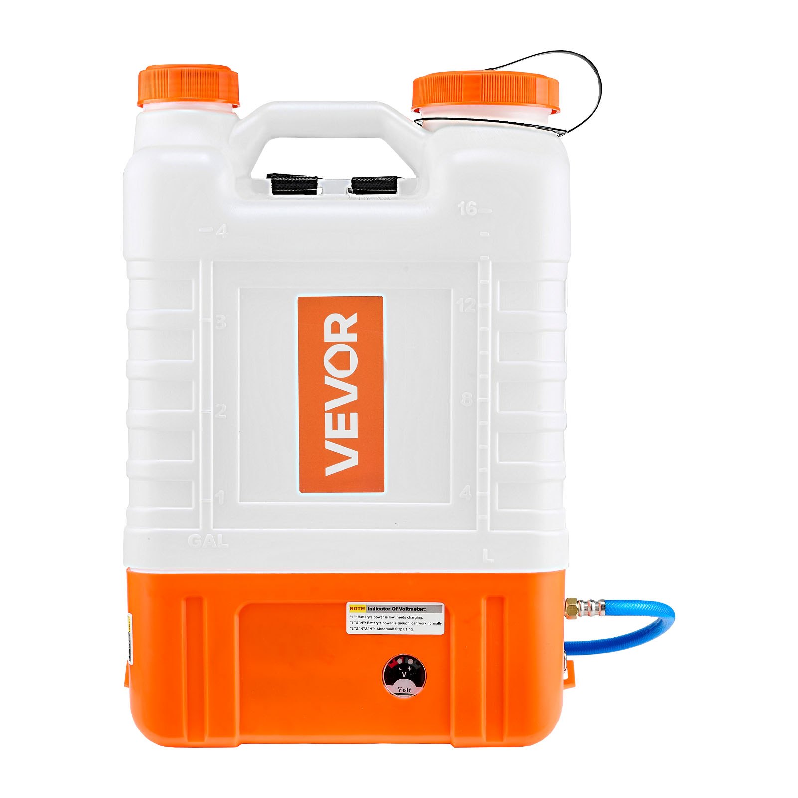 VEVOR Pulverizador de Mochila con Carro, Presión Ajustable 0-94 PSI, Tanque con Ruedas de 15L, con 6 Boquillas, 2 Varillas, Tapa de Boca Ancha para Jardín, Desmalezado, Pulverización, Limpieza