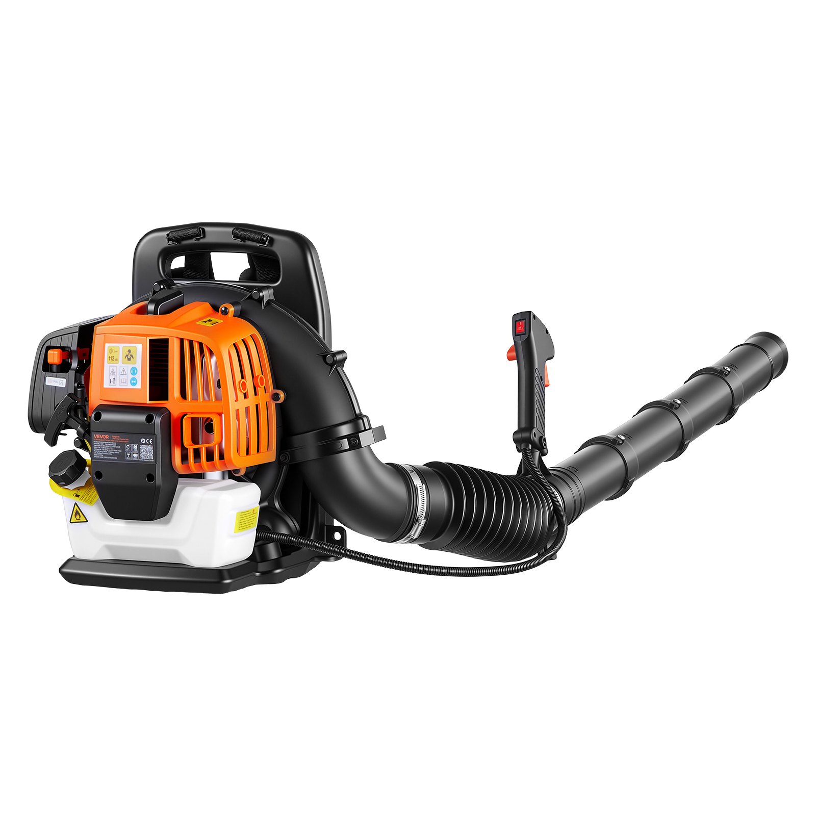 VEVOR Soplador de Hojas 43 cc Soplador de Mochila a Gasolina para Limpieza, Motor de 2 Tiempos, Tanque de Combustible 1,38 L, Volumen 815 m³/h, Velocidad 241 km/h, para Nieve Residuos en Jardín Patio