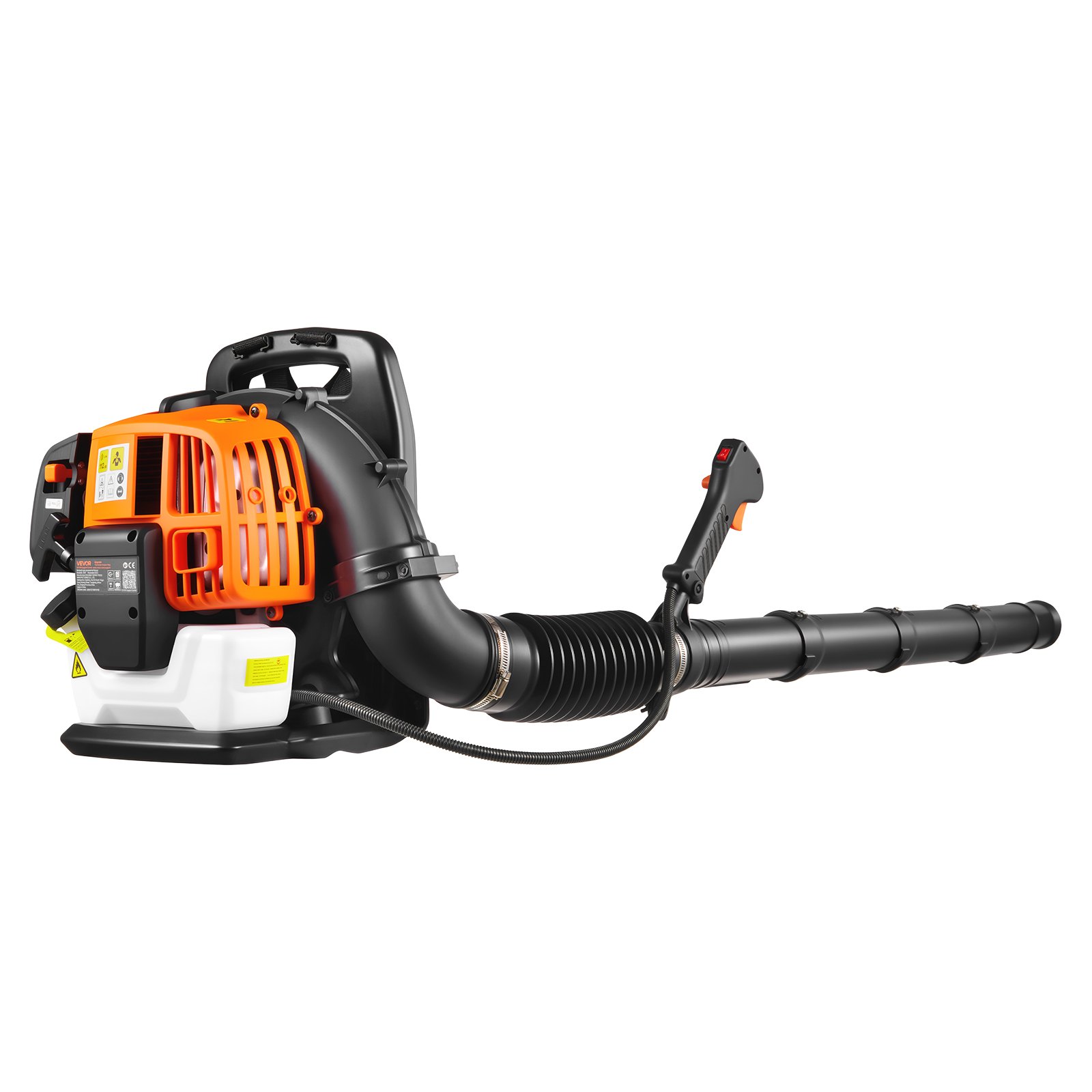 VEVOR Soplador de Hojas 43 cc Soplador de Mochila a Gasolina para Limpieza, Motor de 2 Tiempos, Tanque de Combustible 1,38 L, Volumen 815 m³/h, Velocidad 241 km/h, para Nieve Residuos en Jardín Patio
