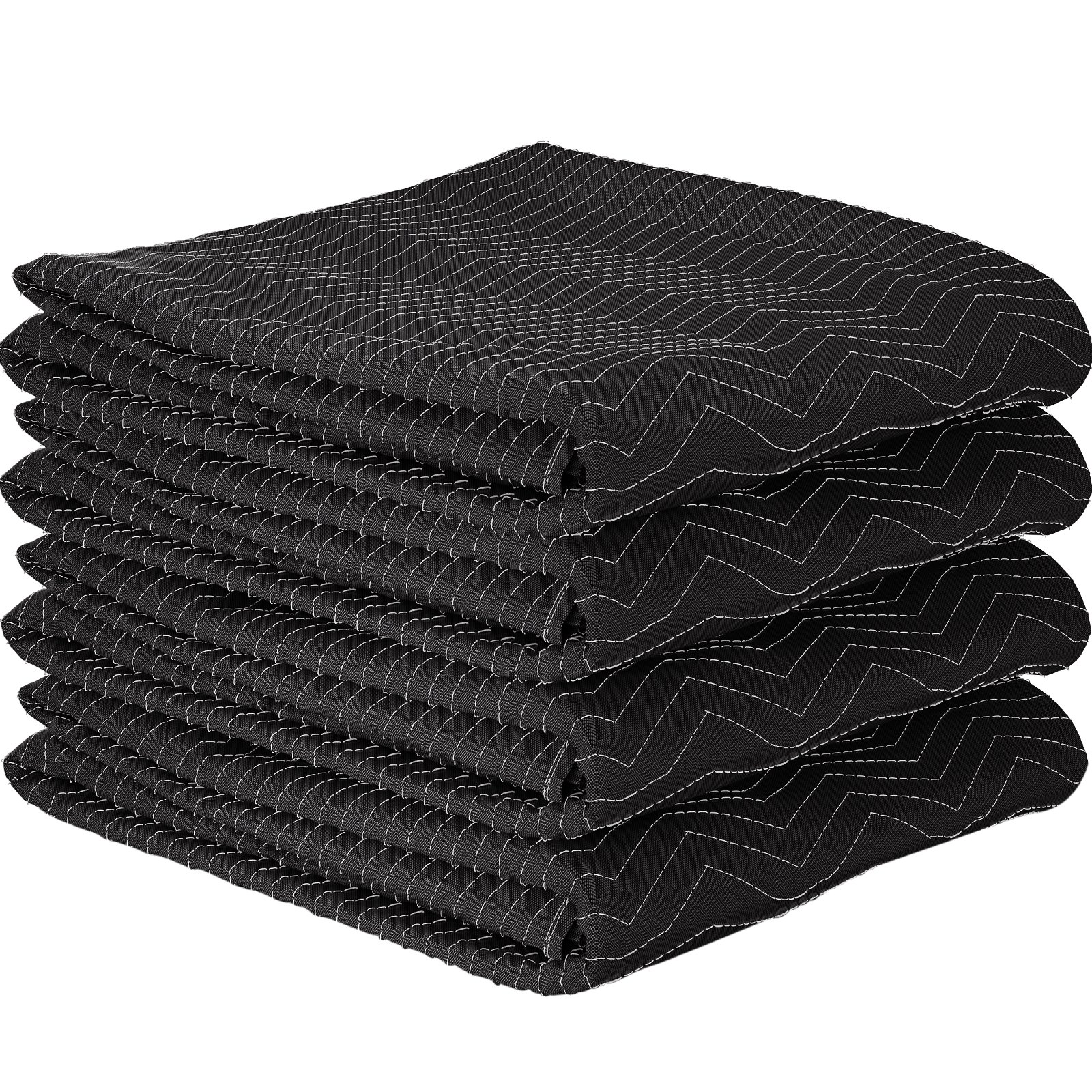 VEVOR Mantas de Embalaje y Mudanza de 203 x 183 cm Manta para Envolver Muebles Negro Manta para Mudanza de 4 Piezas Almohadilla de Fieltro de Embalaje para Cama Mesa Silla Muebles Electrodomésticos