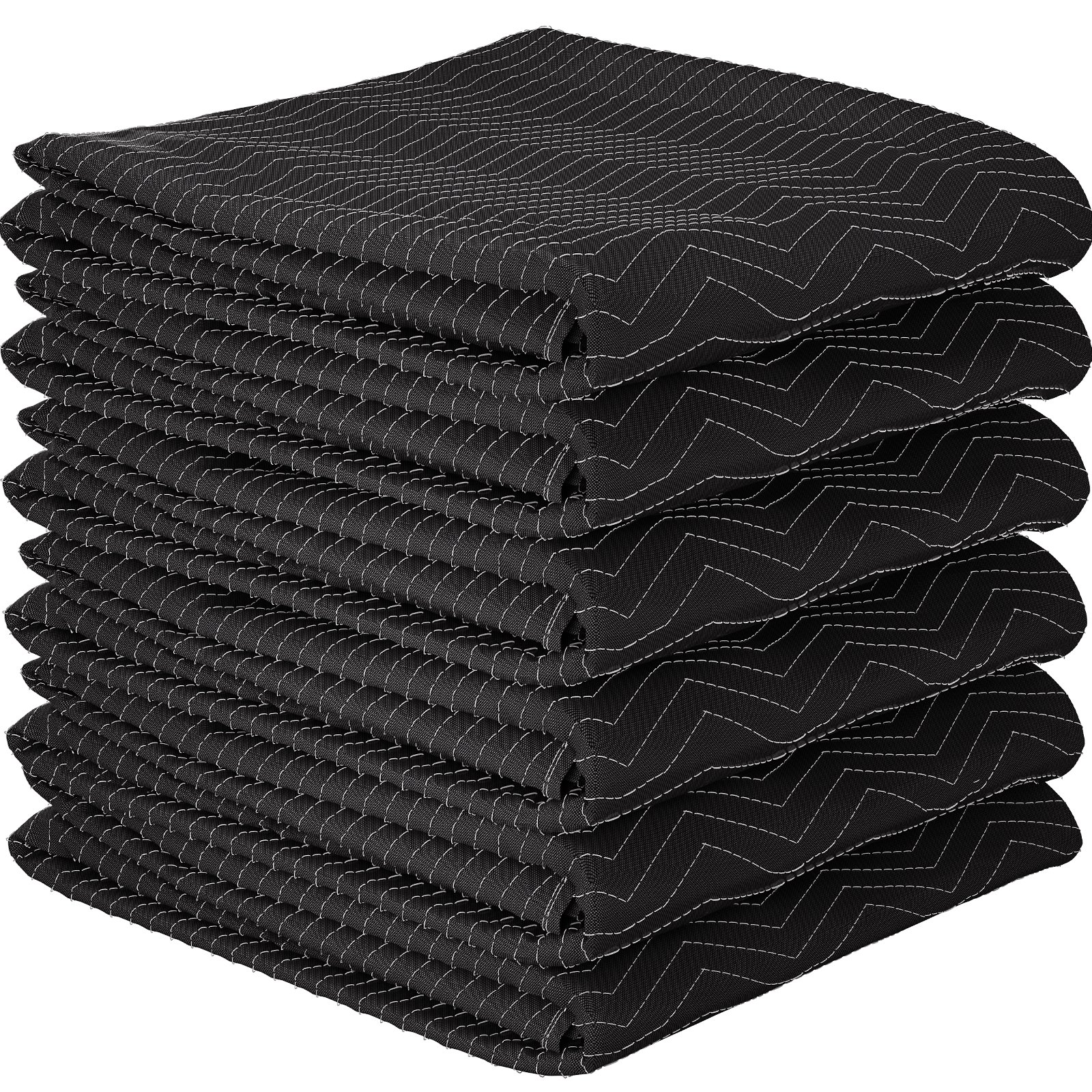 VEVOR Mantas de Embalaje y Mudanza de203 x 183 cm Manta para Envolver Muebles Negro Manta para Mudanza de 6 Piezas Almohadilla de Fieltro de Embalaje para Cama Mesa Silla Muebles Electrodomésticos