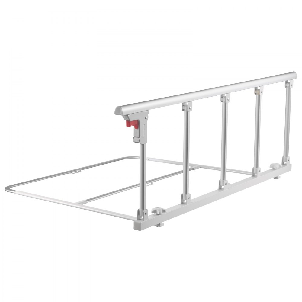 VEVOR Barandilla de Cama Plegable Personas Mayores, 122 cm, con Correa de Sujeción, Protección Anticaídas, Asa de Protección a las Manos y Protector de Bordes, a Camas King, Queen, Matrimoniales