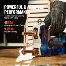 VEVOR Soldador por Puntos Portátil Máquina de Soldadura por Puntos Espesor de 4/25" con Capacidad de Entrada de 9,2 KVA para Lámina de Acero al Carbono, Acero Inoxidable, Lámina de Aluminio