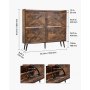 VEVOR Zapatero con 4 Puertas y Antivuelco, Ahorra Espacio, Organizador de Zapatos Independiente para Entrada, Pasillo, Salón, Porche, Estilo Vintage, 120 x 24 x 105 cm, Fácil de Limpiar, Marrón