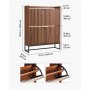 VEVOR Zapatero con 2 Puertas, Ahorra Espacio y Antivuelco, Organizador de Zapatos Independiente para Entrada, Pasillo, Salón, Porche, 80 x 24 x 100 cm, Nogal, Capacidad de Carga Superior 50 kg