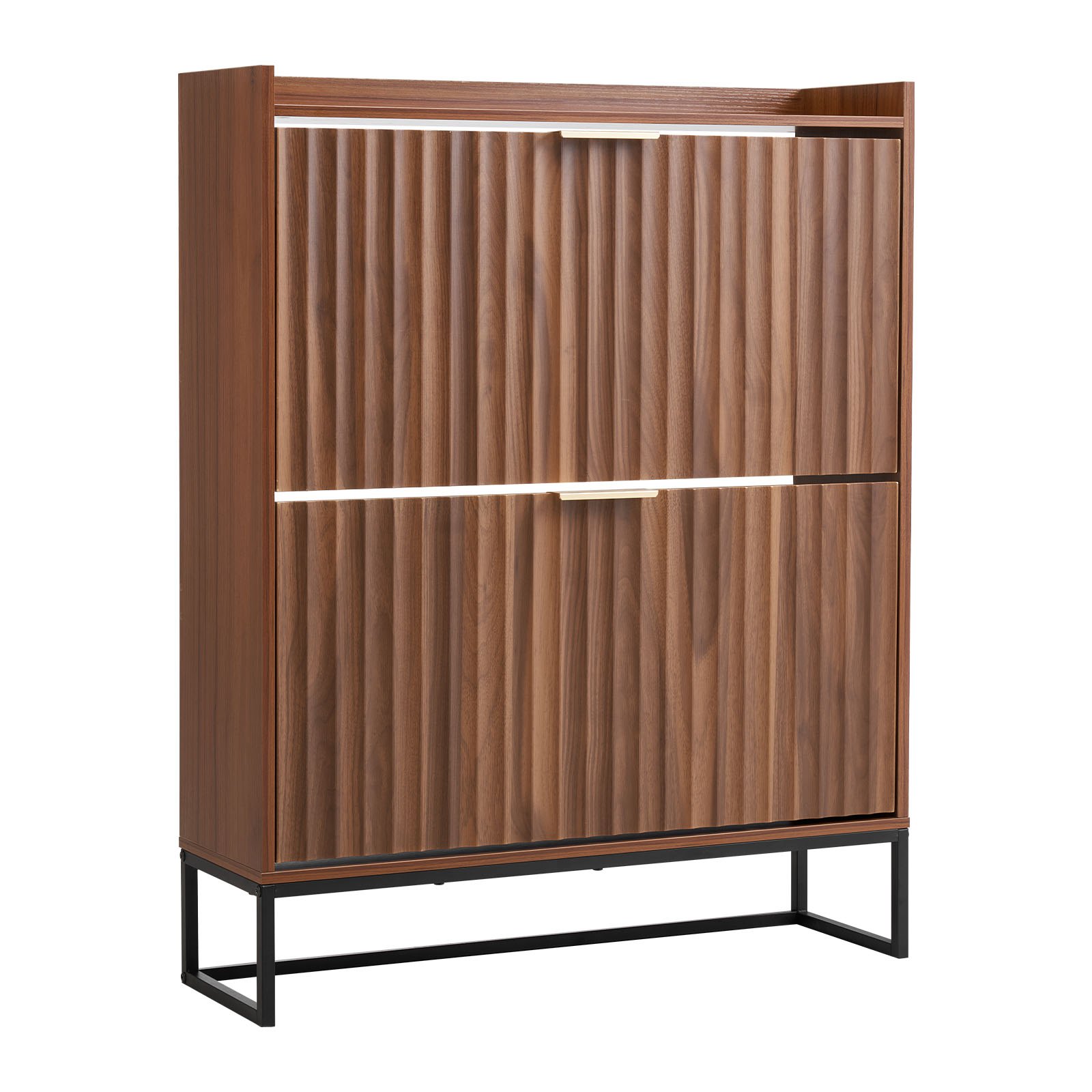 VEVOR Zapatero con 2 Puertas, Ahorra Espacio y Antivuelco, Organizador de Zapatos Independiente para Entrada, Pasillo, Salón, Porche, 80 x 24 x 100 cm, Nogal, Capacidad de Carga Superior 50 kg