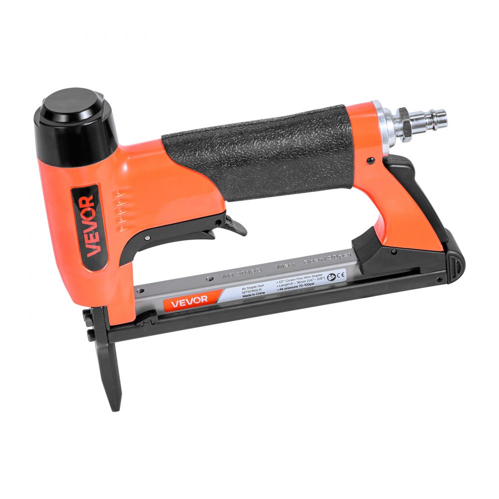 VEVOR Grapadora Neumática, Clavadora Neumática para Grapas de Alambre Fino Serie 50, Corona de 12,8 mm, Longitud de 6-16 mm, Capacidad Máxima de 110 Grapas para Tapicería, Carpintería y Bricolaje