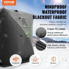 VEVOR Tienda de Campaña para Pesca en Hielo 1,8 x 1,8 x 2 m para 3 o 4 Personas