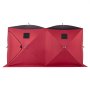 VEVOR Carpa de Pesca para 6-8 Personas 3,6 x 1,8 x 2 m Refugio para Pesca, Tienda de Campaña Plegable para Pescadores, 6,27 m², Tela Oxford 300D, Ventilación, Cuerdas, Estacas, Bolsa, Rojo y Negro