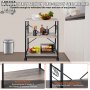 VEVOR Estante para Panaderos de Cocina de 3 Niveles Estantería de Almacenamiento de Servicios 60 x 40 x 72 cm con 8 Ganchos Capacidad de 50 kg Estante con Soporte para Horno Microondas, Marfil Claro