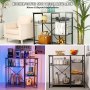 Estante de cocina VEVOR para panadería que se utiliza como cocina, cafetería y almacenamiento decorativo con varios artículos organizados.