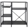 Estantería de cocina VEVOR con estantes y cesta de almacenamiento en estructura de metal negro.
