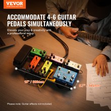VEVOR Pedalera de Guitarra, 380 x 155 x 62 mm, Aleación de Aluminio 0,37 kg Pedalera de Guitarra Súper Ligera con Bolsa de Transporte Correa Fija, Capacidad para 4-6 Pedales de Guitarra, Pequeña