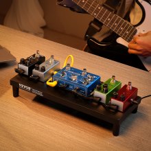VEVOR Pedalera de Guitarra, 380 x 155 x 62 mm, Aleación de Aluminio 0,37 kg Pedalera de Guitarra Súper Ligera con Bolsa de Transporte Correa Fija, Capacidad para 4-6 Pedales de Guitarra, Pequeña