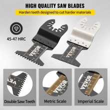 VEVOR Hojas de Sierra Multiherramienta Oscilante 50 pcs Hojas de Sierra Oscilante 1-3/4", 1-3/8", 3-1/2" Cuchillas de Herramientas Oscilantes Material de HCS + Acero Inoxidable para Madera y Metal