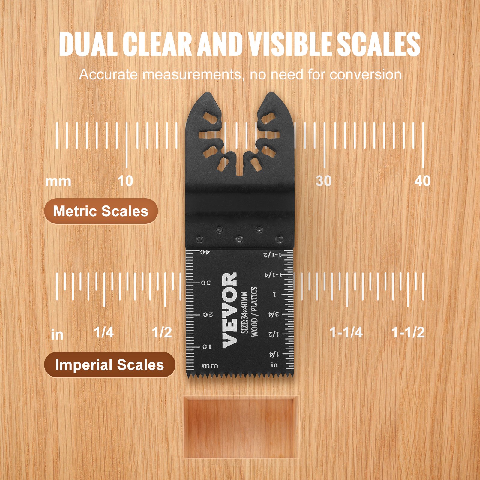 VEVOR Hojas de Sierra Oscilante 50 Piezas Universal Multifunción de Liberación Rápida Kit de Accesorios de Madera de Plástico de Aluminio Adecuado para Dewalt Milwaukee Hitachi Chicago Craftsman