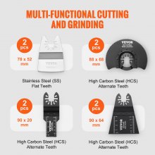VEVOR Hojas de Sierra Oscilante 30 Piezas Universal Multifunción Liberación Rápida 8 Tipos de Hojas Herramientas Oscilantes para Madera Metal Plástico para Dewalt Milwaukee Hitachi Chicago Craftsman