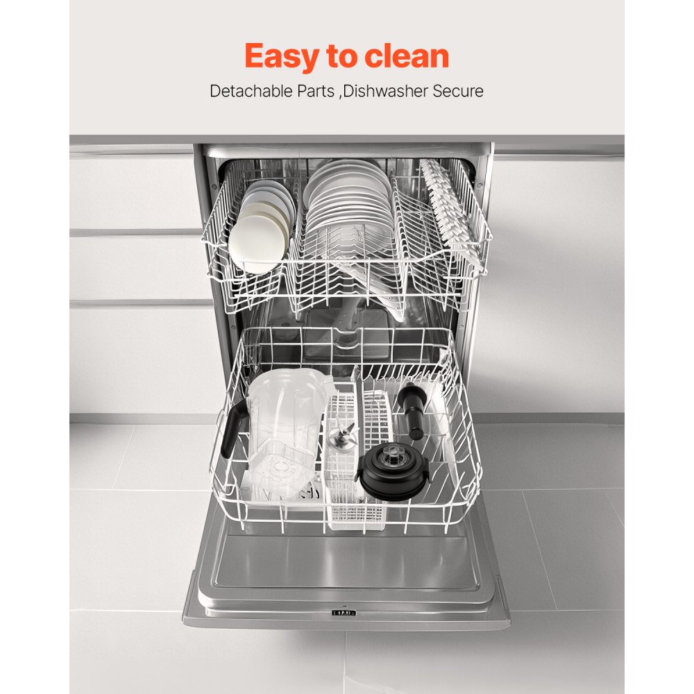 VEVOR Licuadora para Batidos, 2,5 L, 1600 W, con Motor Potente, Licuadora Multifuncional para Procesar Alimentos para Batidos, Malteadas y Jugos, Apta para la Cocina, 230 x 190 x 500 mm, Plata