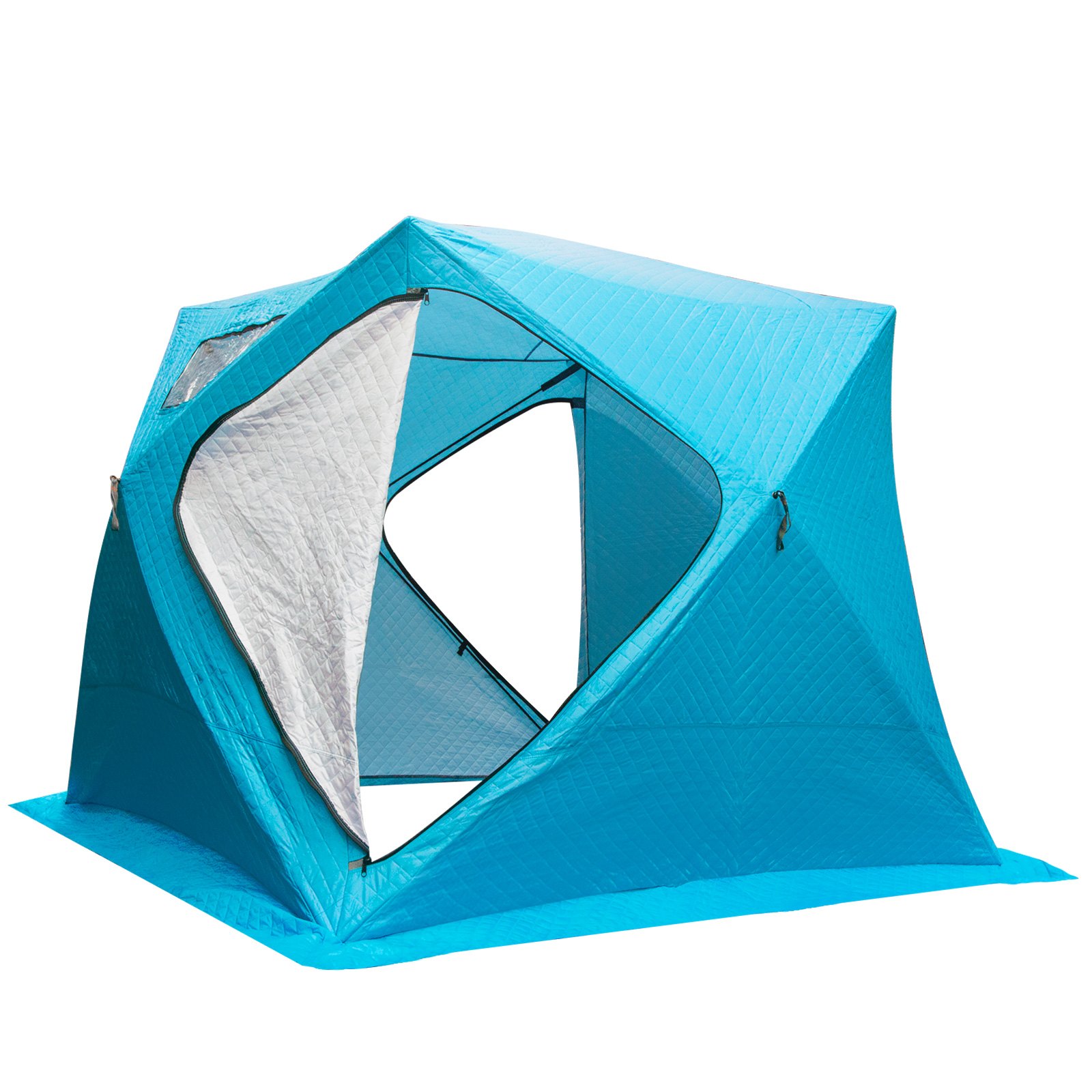 VEVOR Refugios de Pesca en Hielo Tienda de Pesca de Invierno Tienda de Refugio Portátil Impermeable Carpa Tienda de Pesca de Hielo para 4 Personas Color Azul